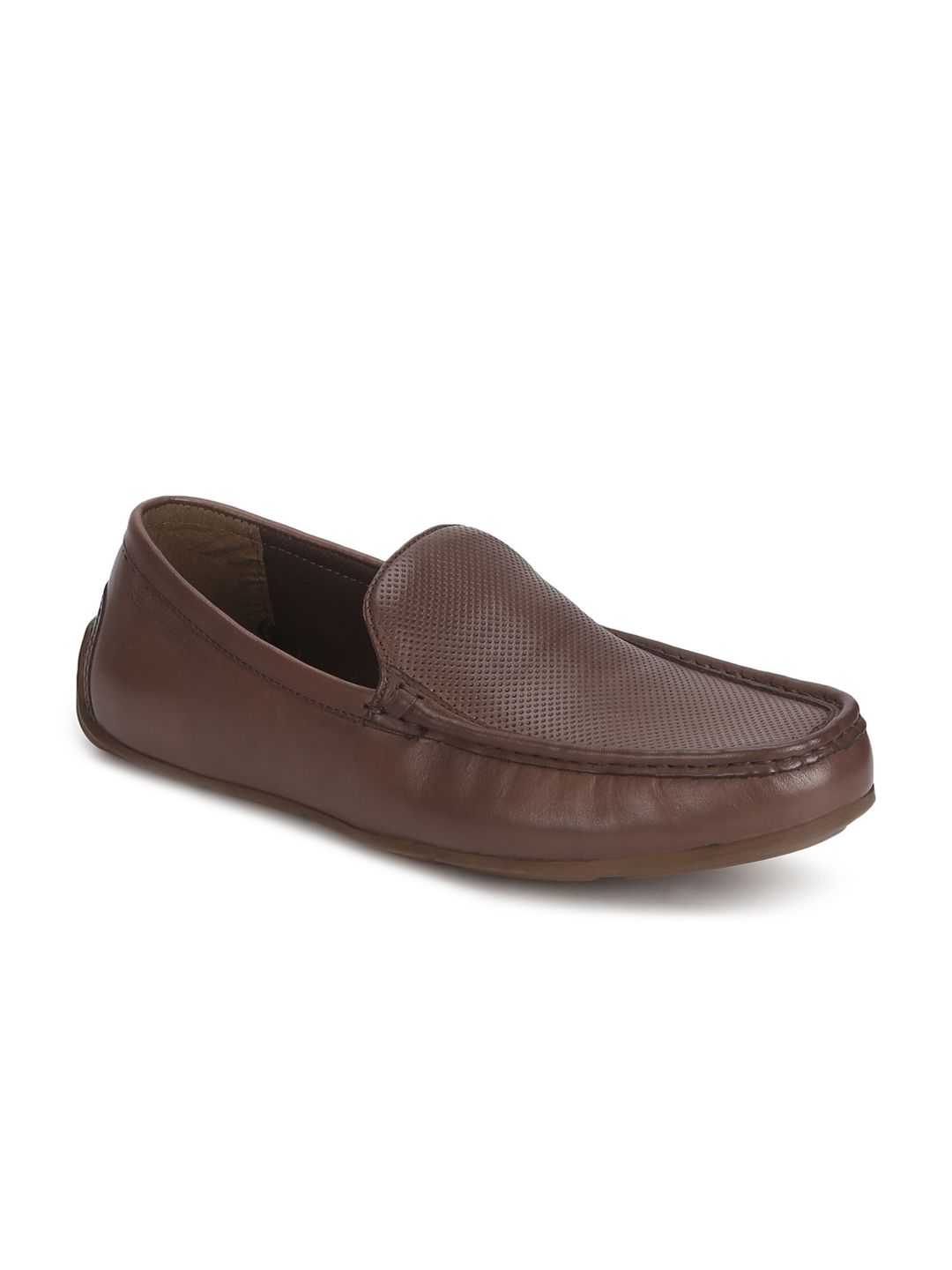 Red Tape Men Brown Textured Leather Formal Loafers