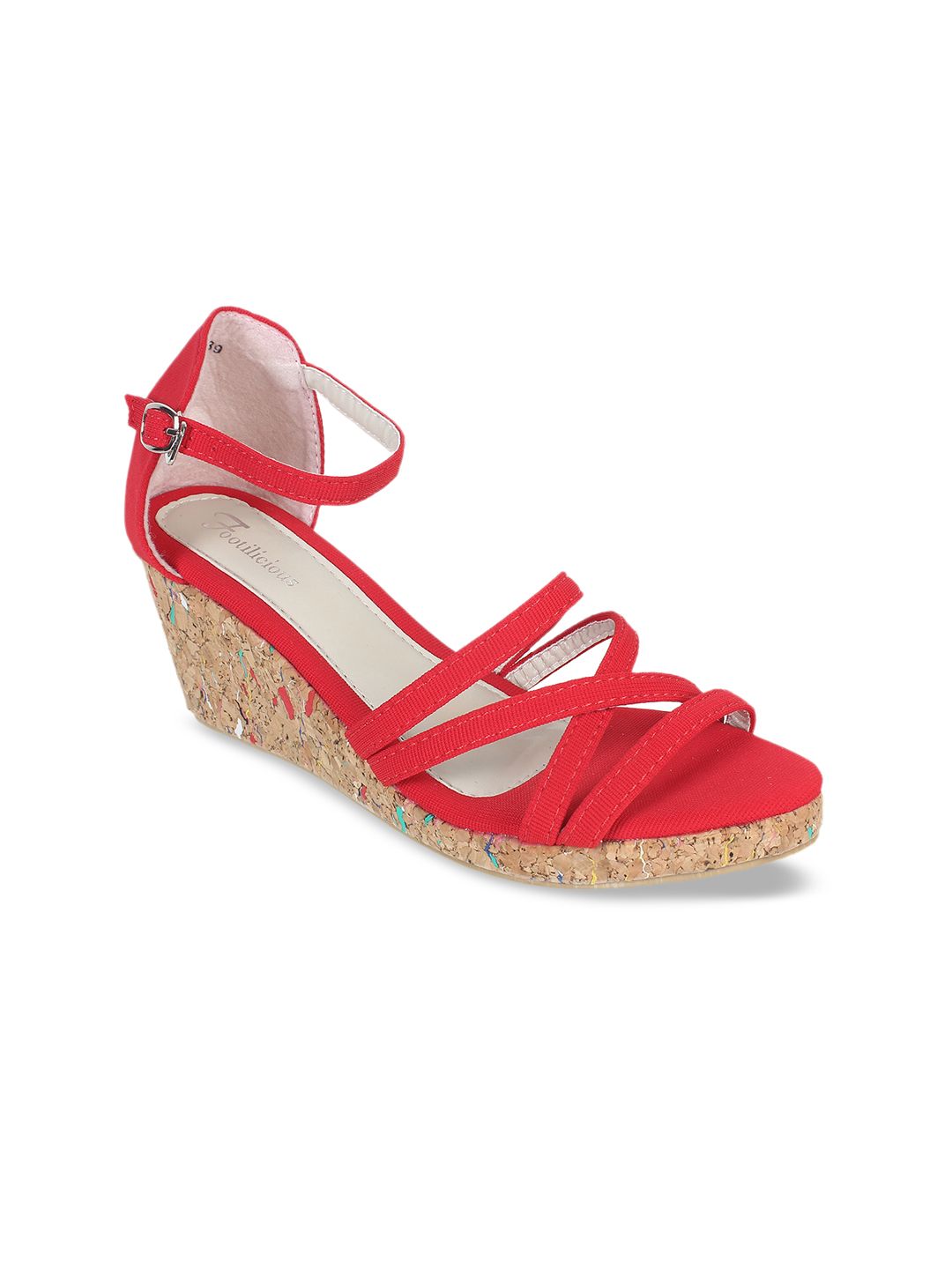 Footilicious Women Red Solid Wedge Heels Price in India