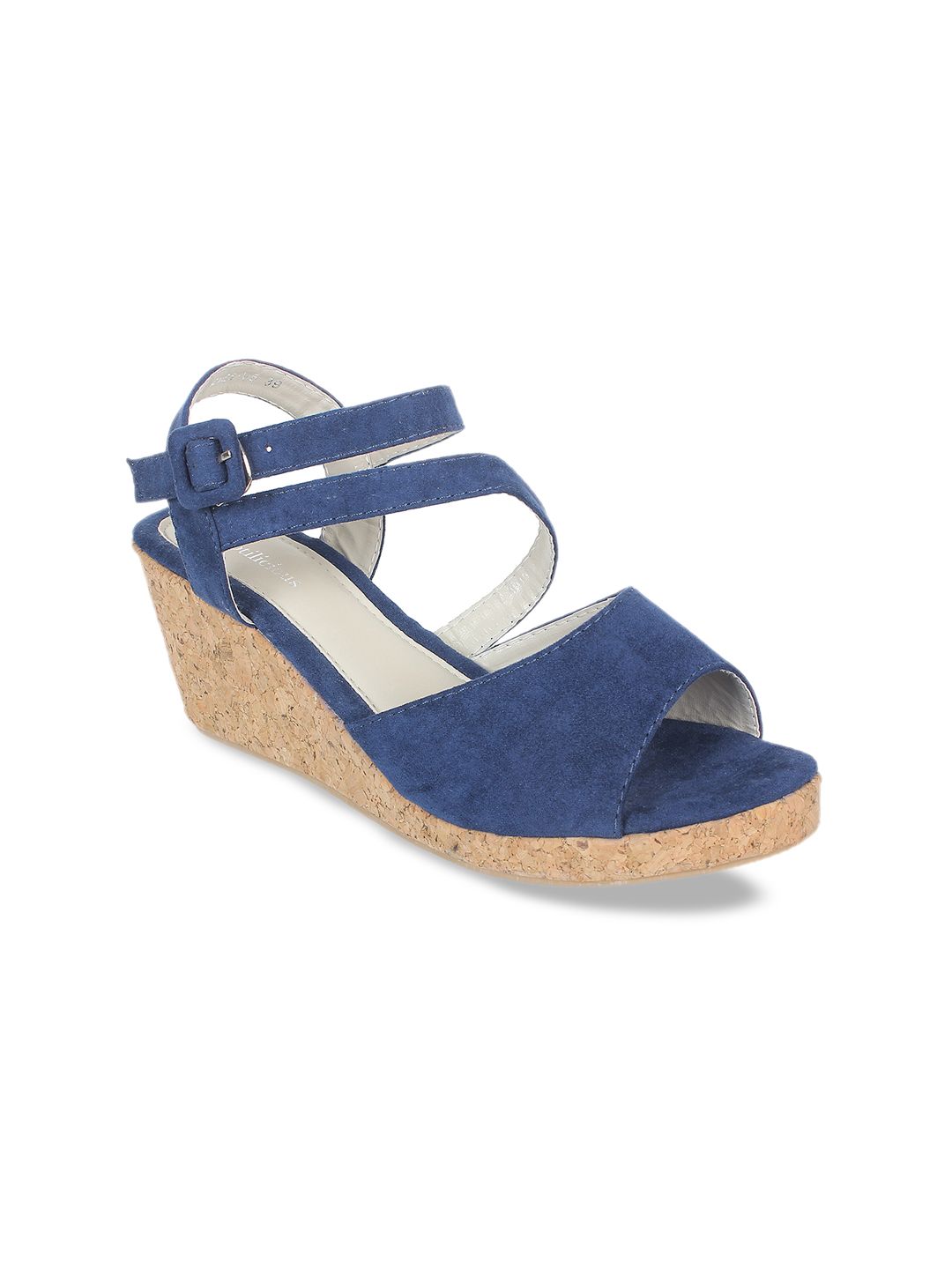 Footilicious Women Blue Solid Wedges Price in India