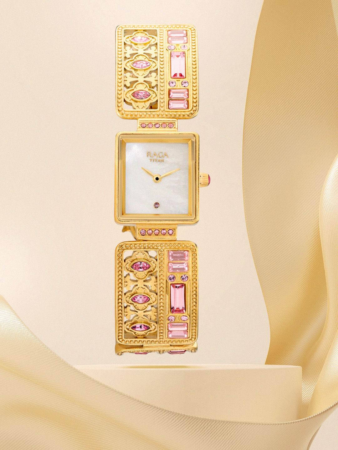 Titan Titan Raga X Masaba Quartz Analog White Mother Of Pearl Dial Watch For Women - Nt95092ym01