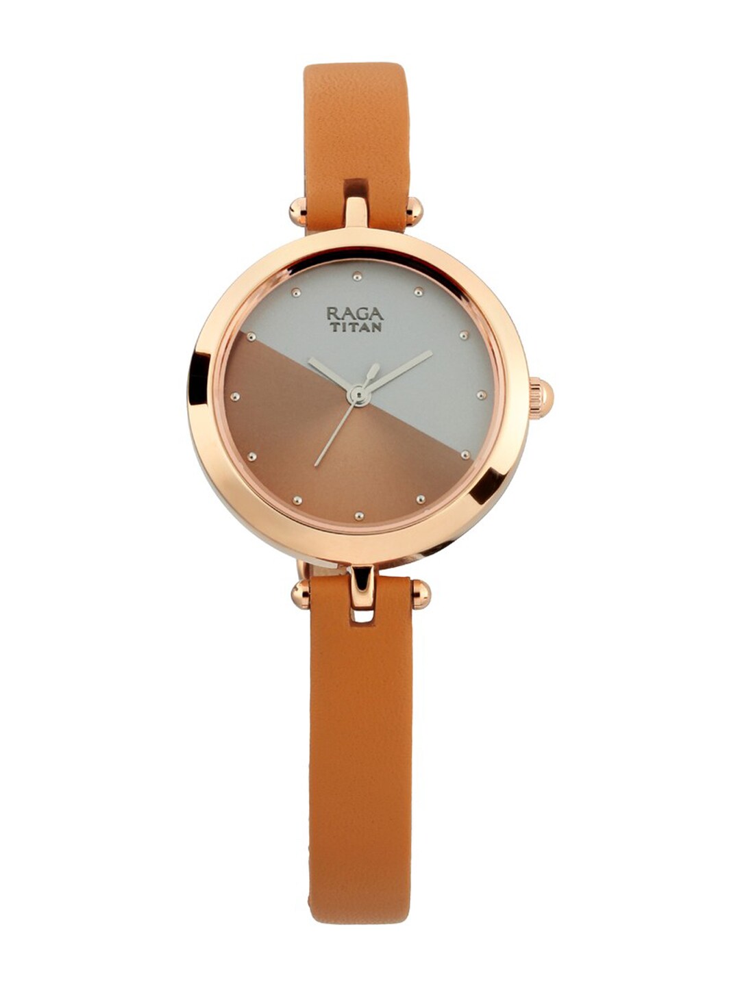 Titan Women Silver-Toned & Bronze-Toned Colourblocked Analogue Watch 2606WL01 Price in India