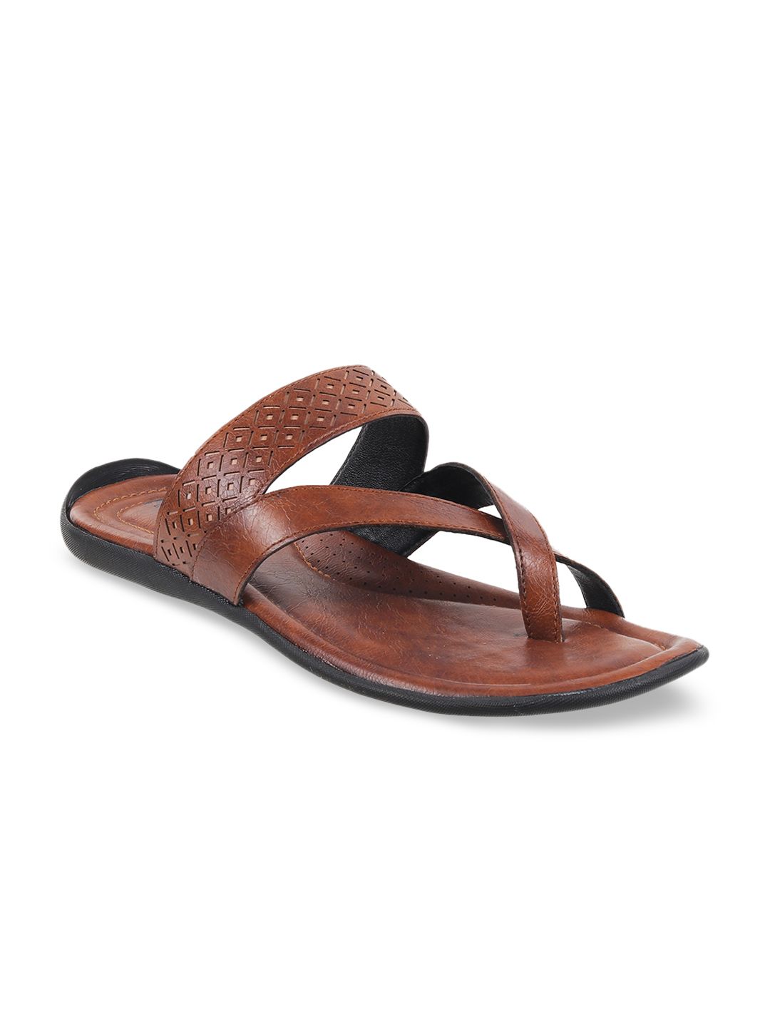 Mochi Men Tan Brown Leather Sandals