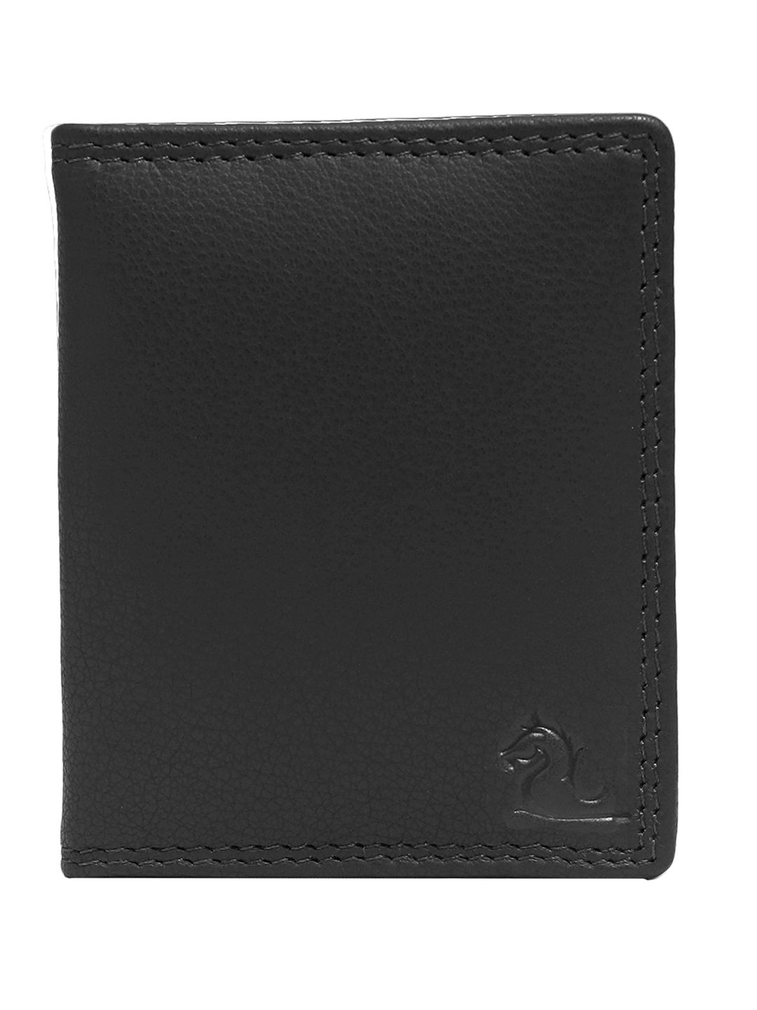 Kara Unisex Black Solid Leather Card Holder