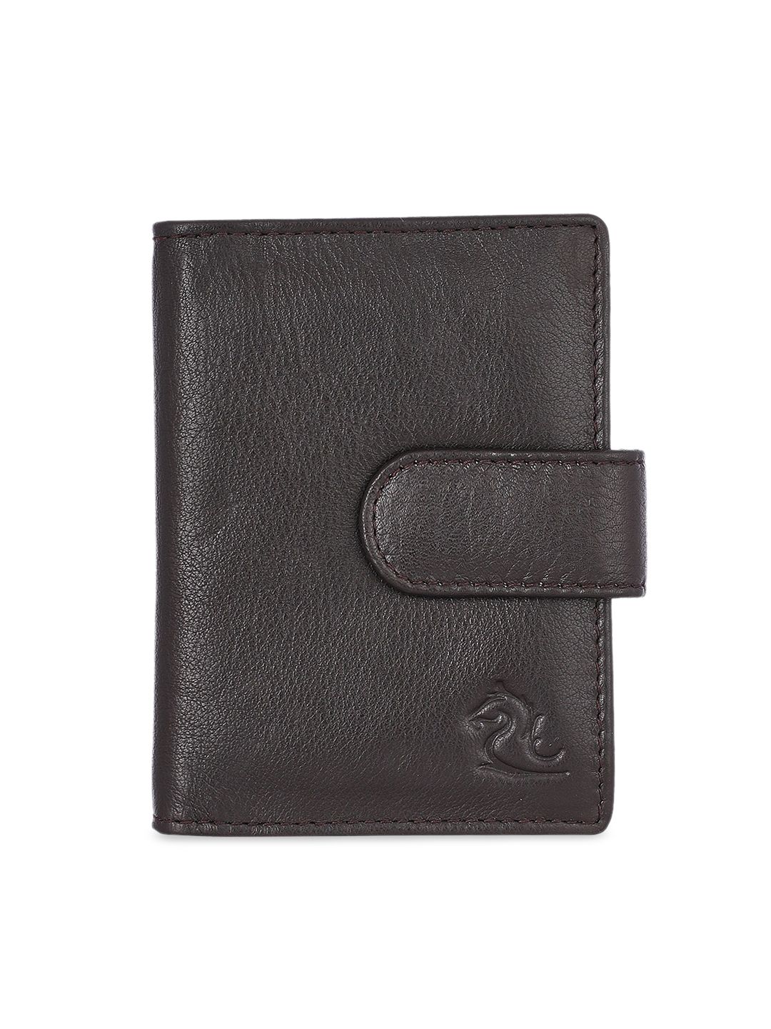 Kara Unisex Brown Solid Leather Card Holder Price in India