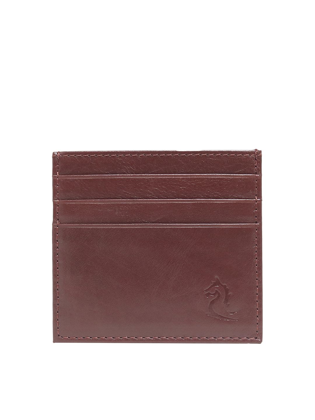 Kara Unisex Tan Brown Solid Leather Card Holder