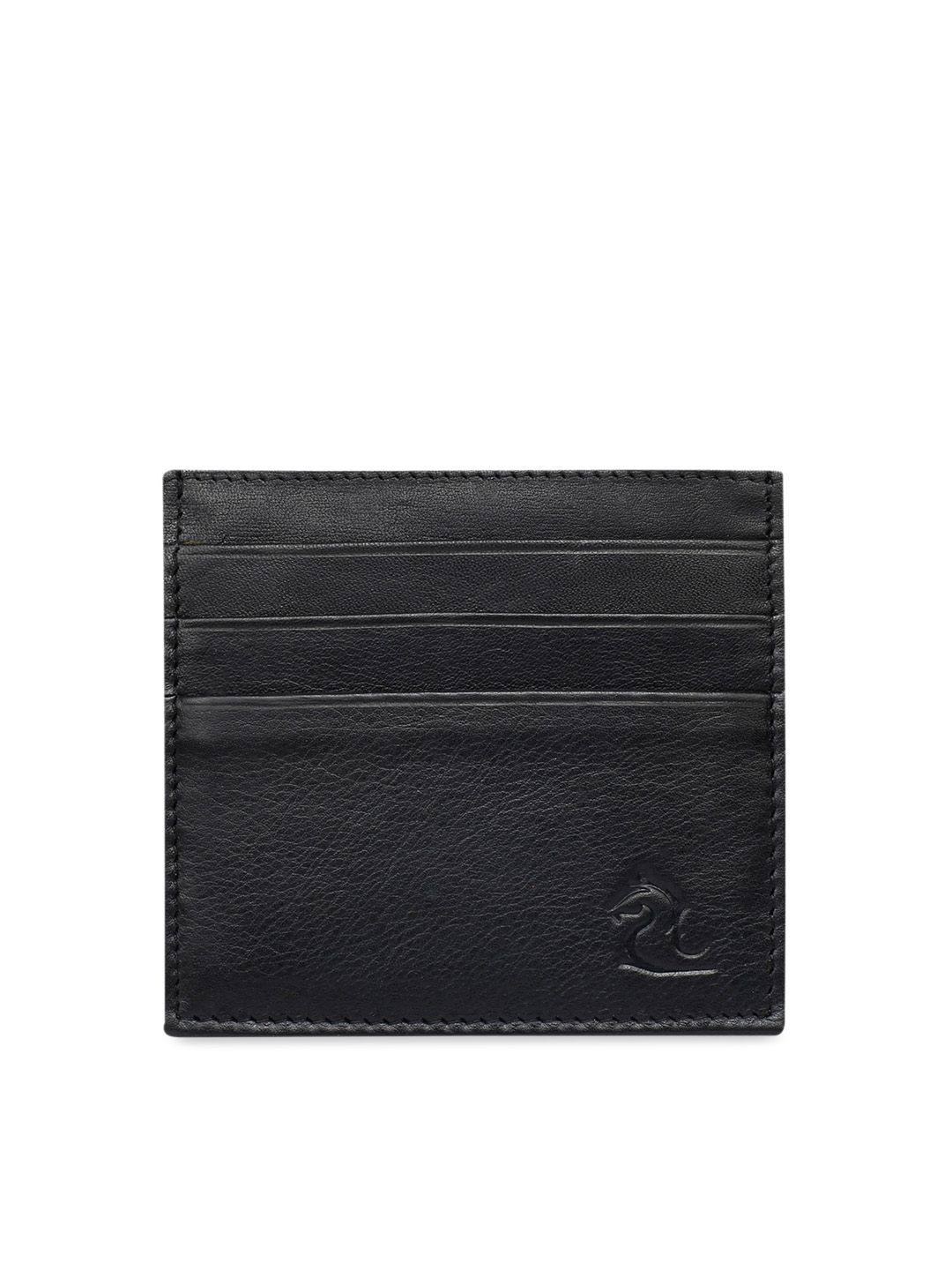 Kara Unisex Black Solid Leather Card Holder Price in India