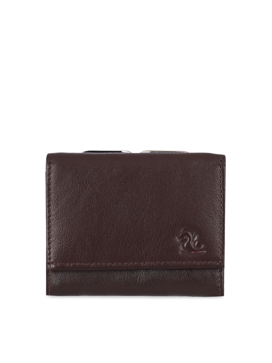 Kara Women Coffee Brown Solid Three Fold Leather Wallet Price in India