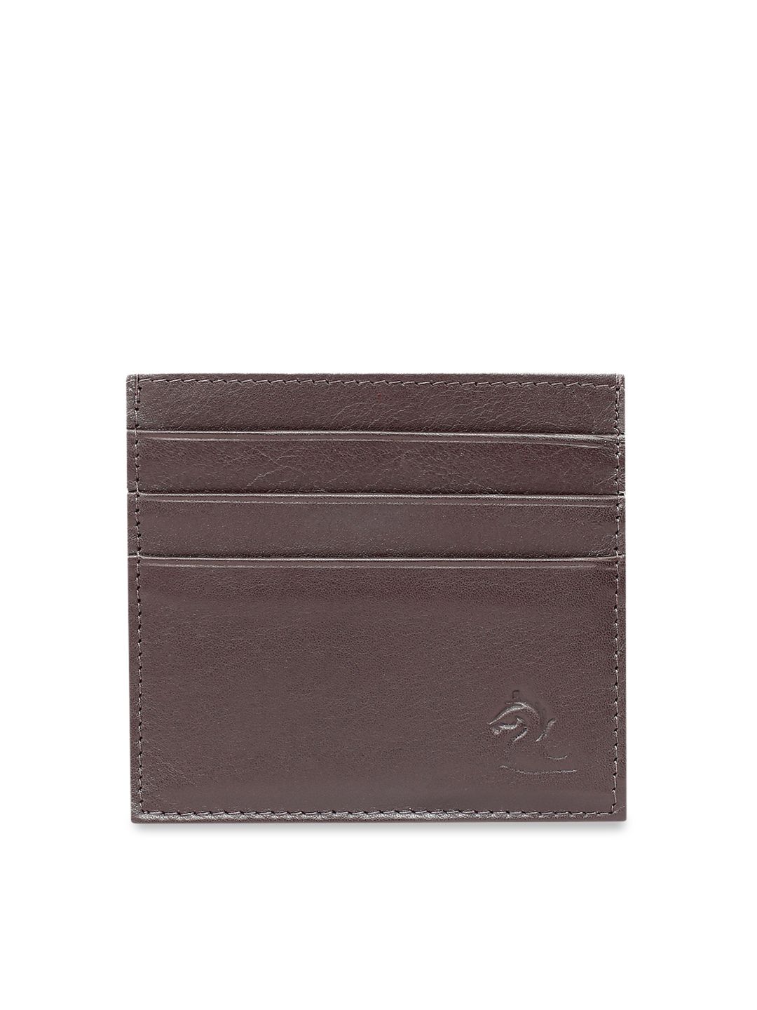 Kara Unisex Brown Solid Leather Card Holder Price in India