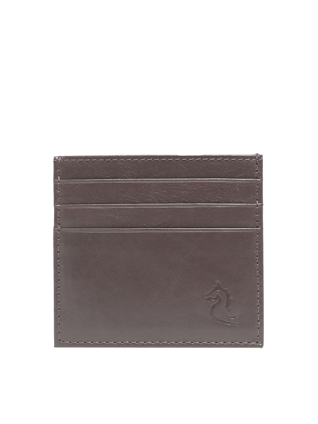 Kara Unisex Brown Solid Leather Card Holder
