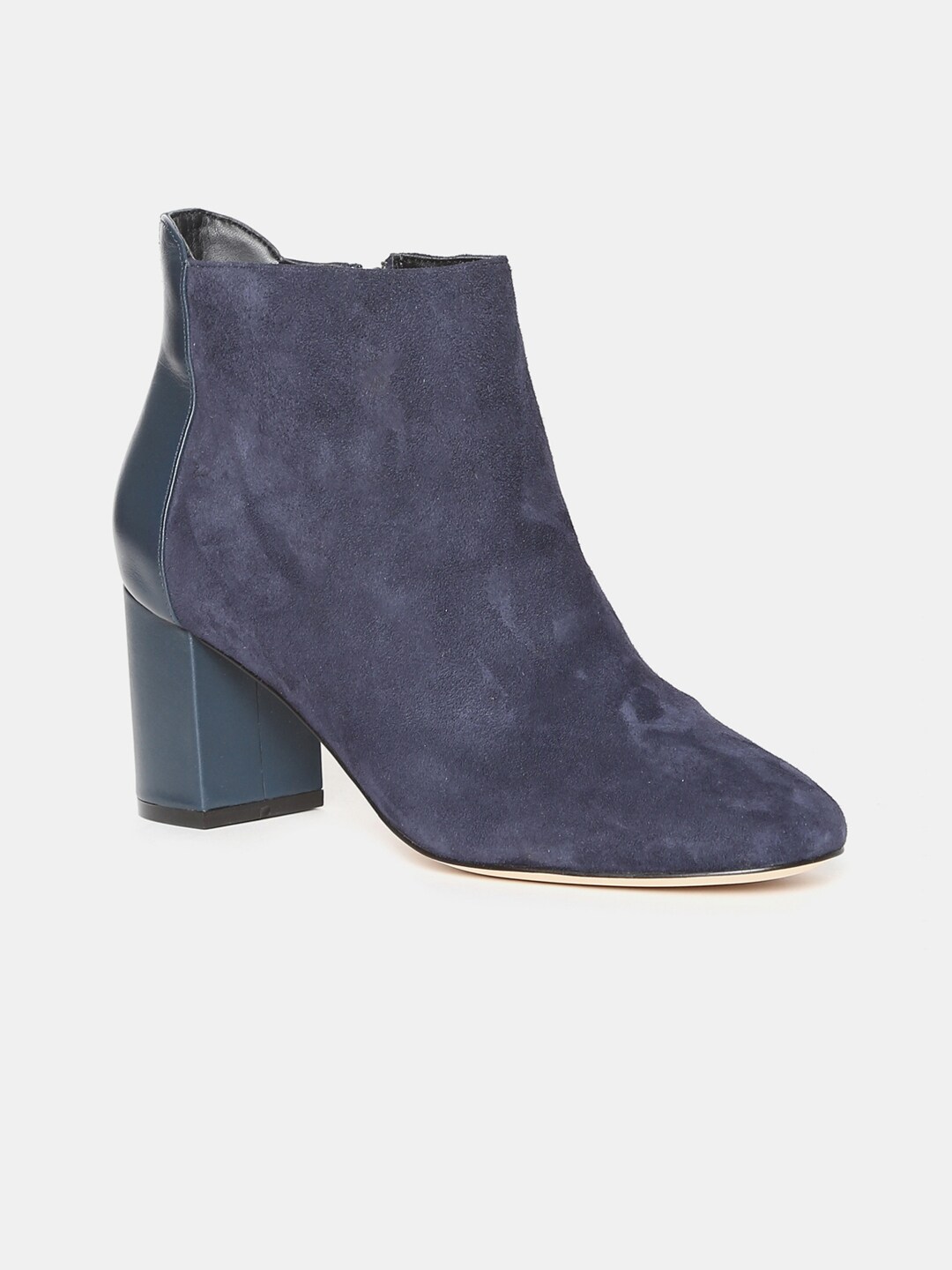 Cole Haan Women Blue Solid Suede Heeled Boots Price in India