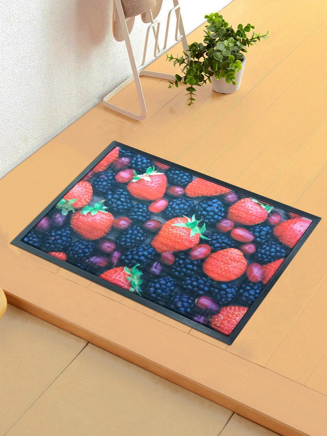 Status Black & Red 3D Digital Printed Anti-Skid Doormat Price in India
