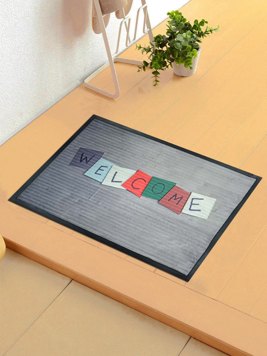 Status Grey & Red 3D Digital Printed Anti-Skid Doormat Price in India