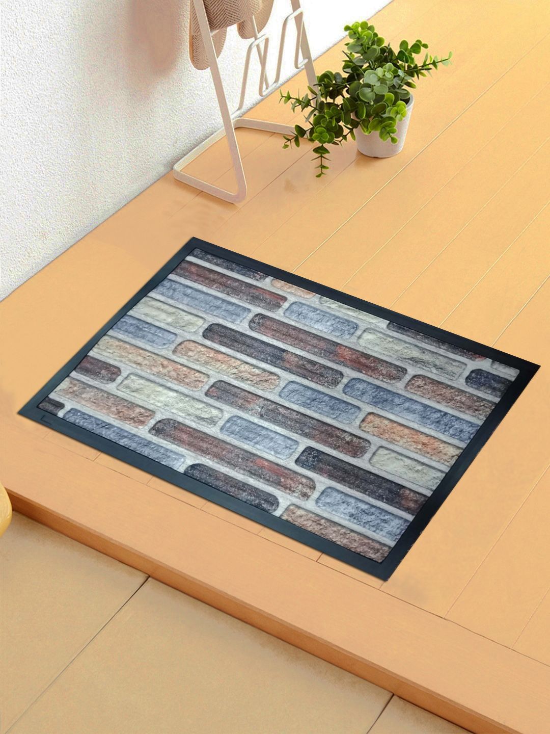 Status Multicolored 3D Digital Printed Anti-Skid Doormat Price in India