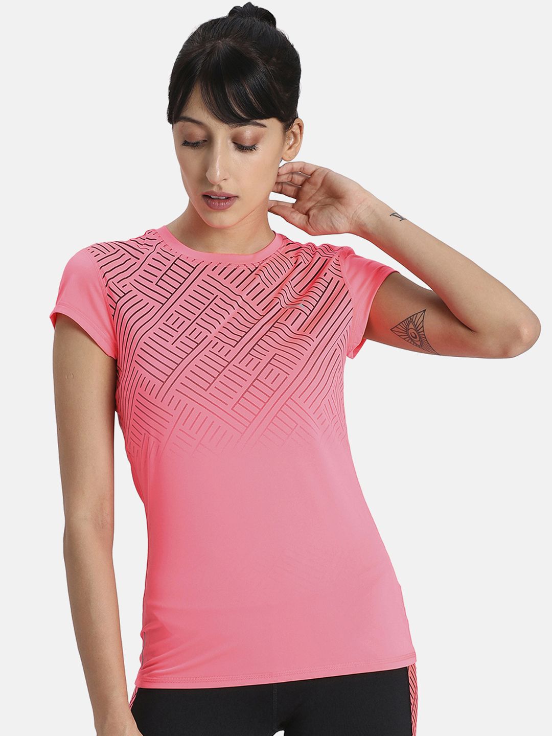 Puma Women Pink Printed Round Neck T-shirt Price in India