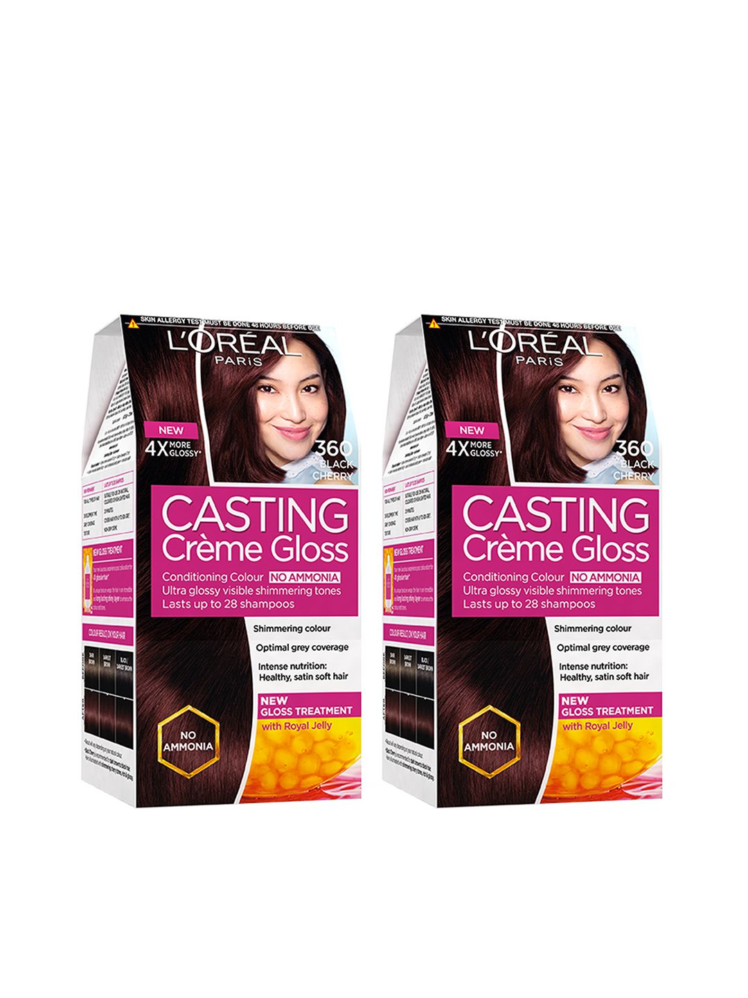 LOreal Paris Set of 2 Casting Creme Gloss Hair Colors Black Cherry 360 Price in India