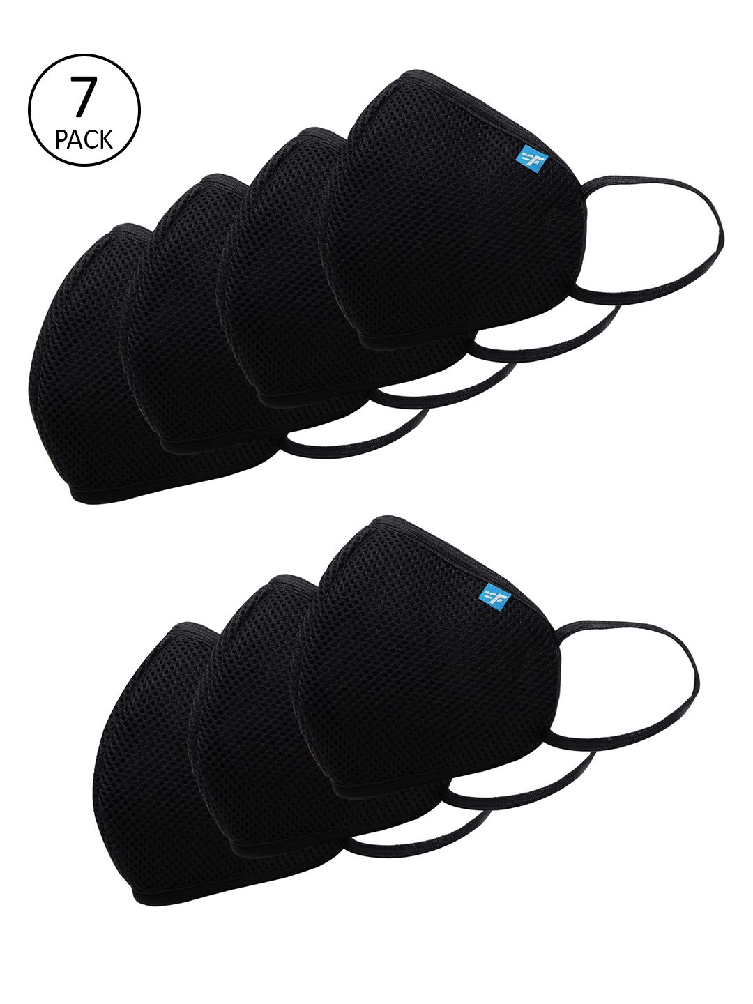 F Gear Adults Black Pack of 7 Safeguard 7-Layer Reusable F95 Outdoor Masks Price in India