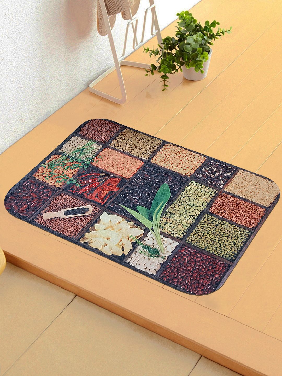 Status Brown & Green 3D Digital Printed Anti-Skid Doormat Price in India