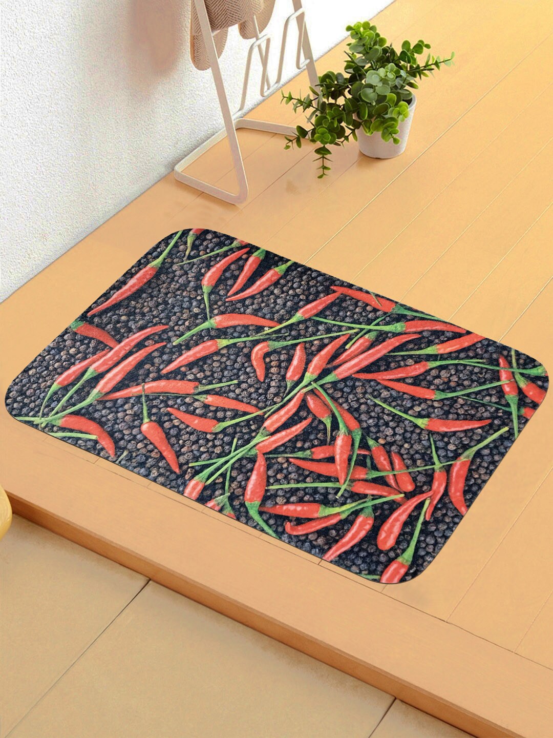 Status Black & Red 3D Digital Printed Anti-Skid Doormat Price in India