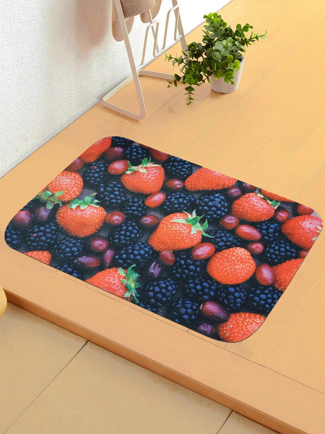 Status Black & Red 3D Digital Printed Anti-Skid Doormat Price in India