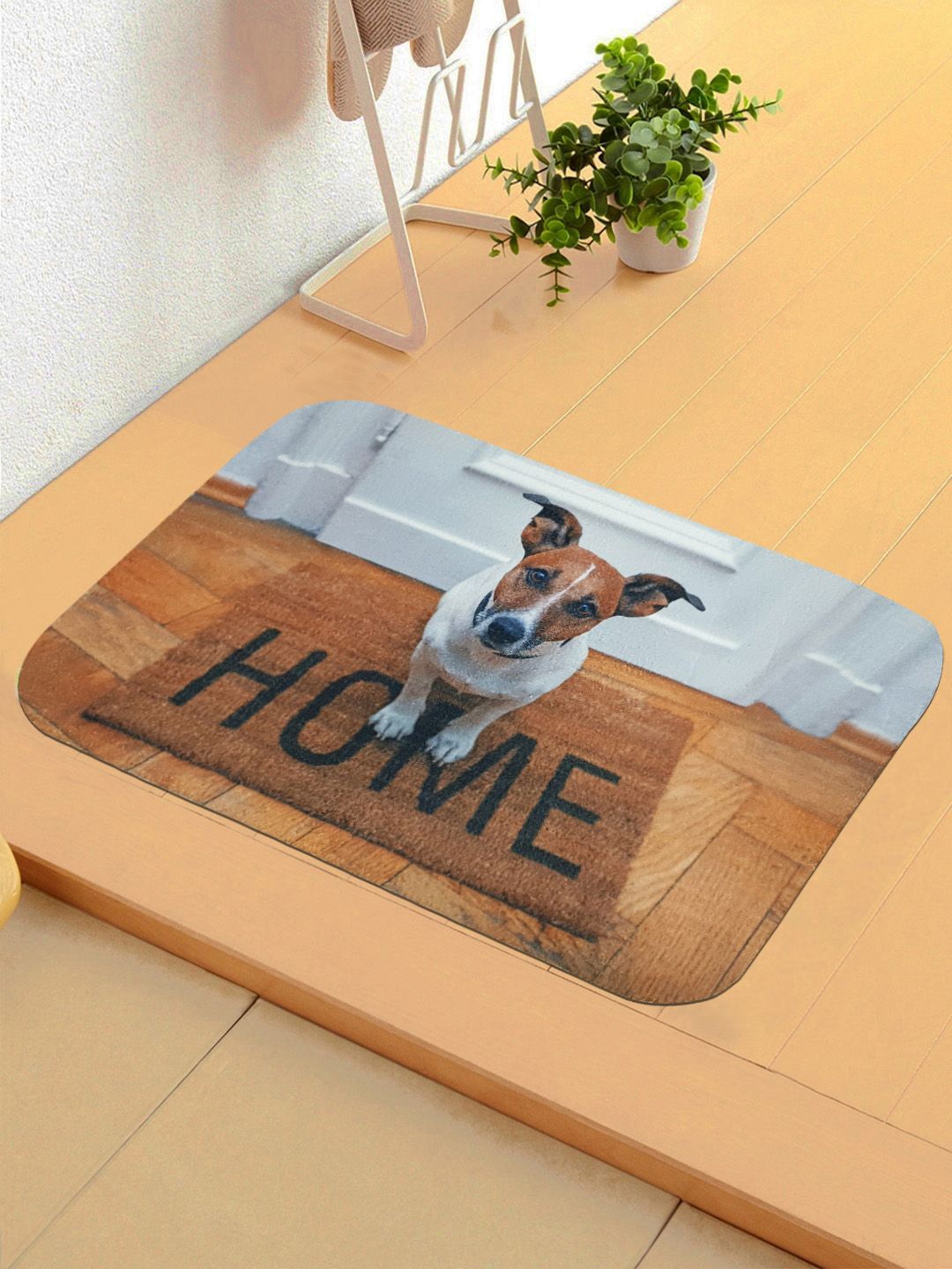 Status White & Brown 3D Digital Printed Anti-Skid Doormat Price in India