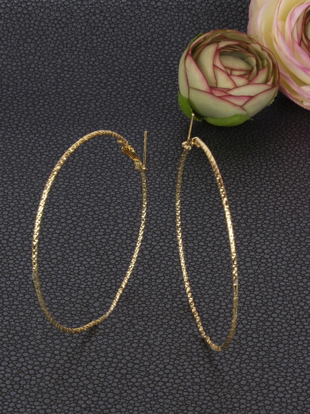 AccessHer Gold-Plated Circular Hoop Earrings Price in India