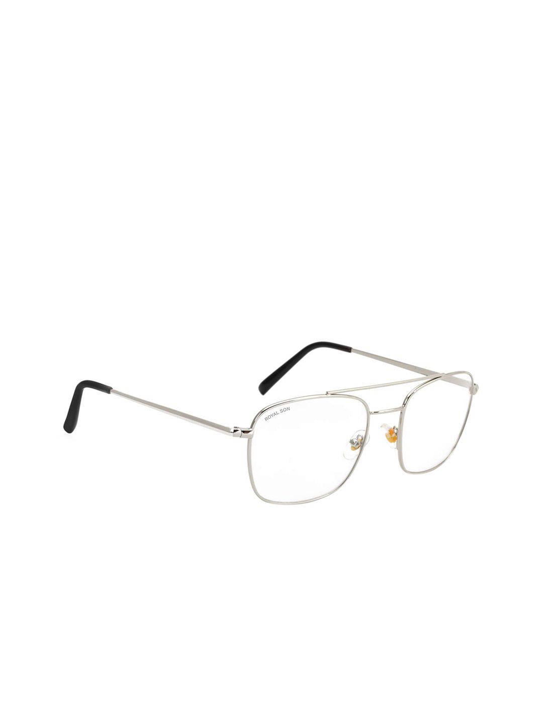 ROYAL SON Unisex Silver-Toned Solid Full Rim Square Frames Price in India