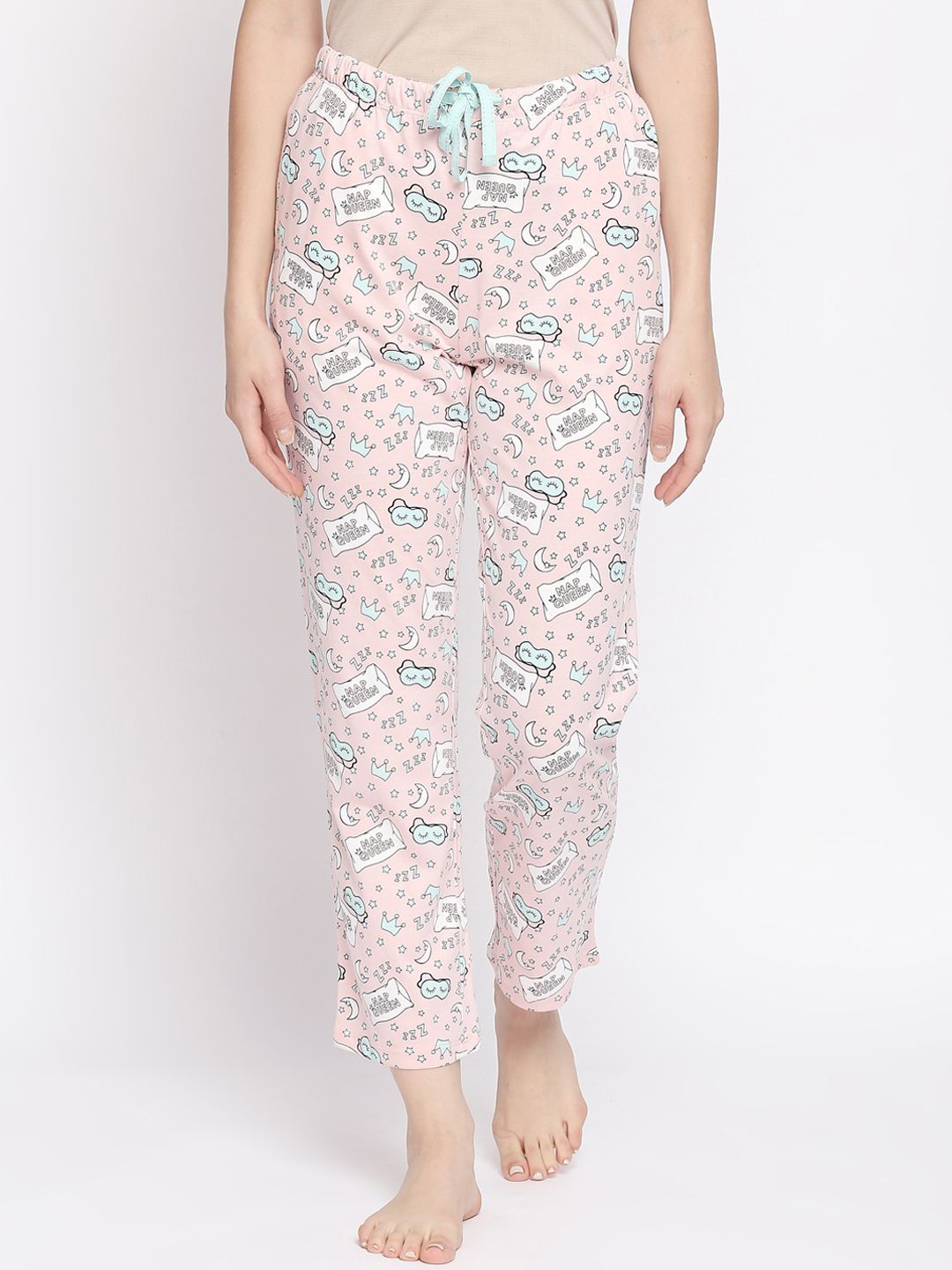 Dreamz by Pantaloons Women Pink & Blue Printed Lounge Pants 8905172014624 Price in India