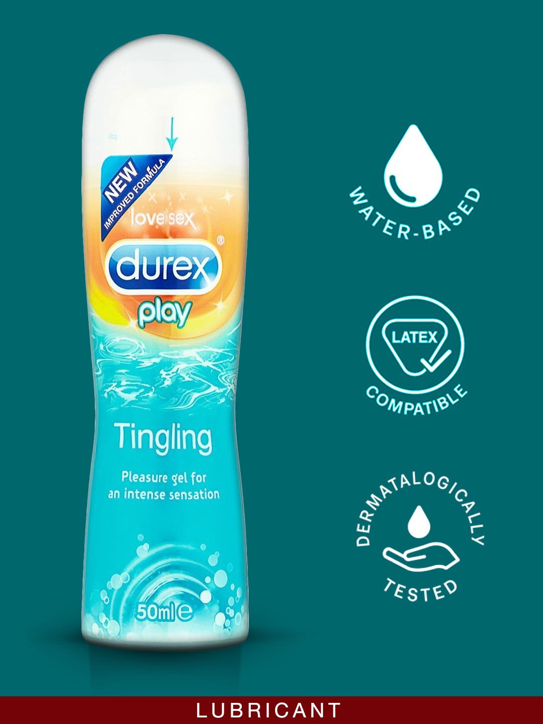 Buy Durex Pack of 10 Mutual Climax Condoms & Play Lubricant Gel - Tingle 50  ml - Lubricants for Unisex 11822524