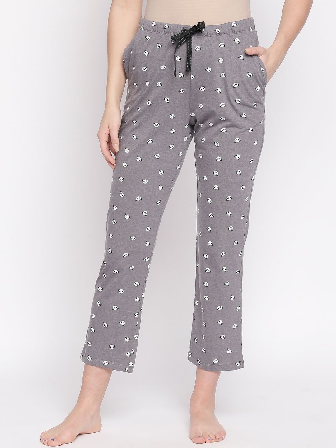 Dreamz by Pantaloons Women Grey Printed Lounge Pant Price in India