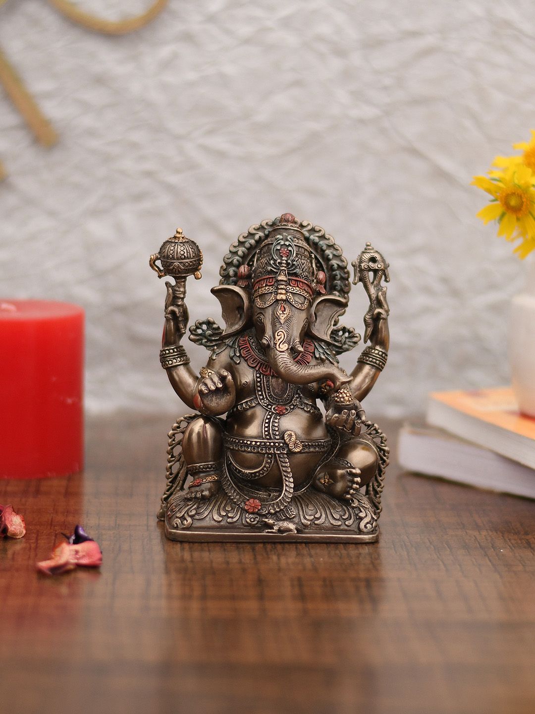CraftVatika Brown Handcrafted Lord Ganesha Idol Price in India