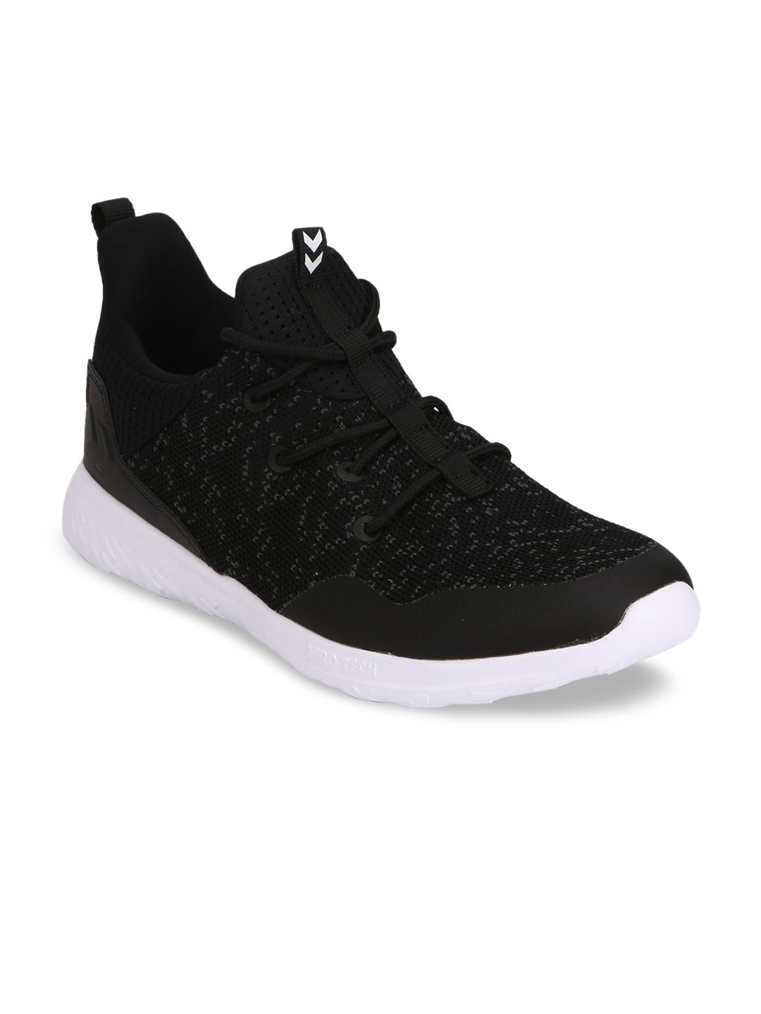 hummel Unisex Black Woven Design Mesh Mid-Top Sneakers Price in India