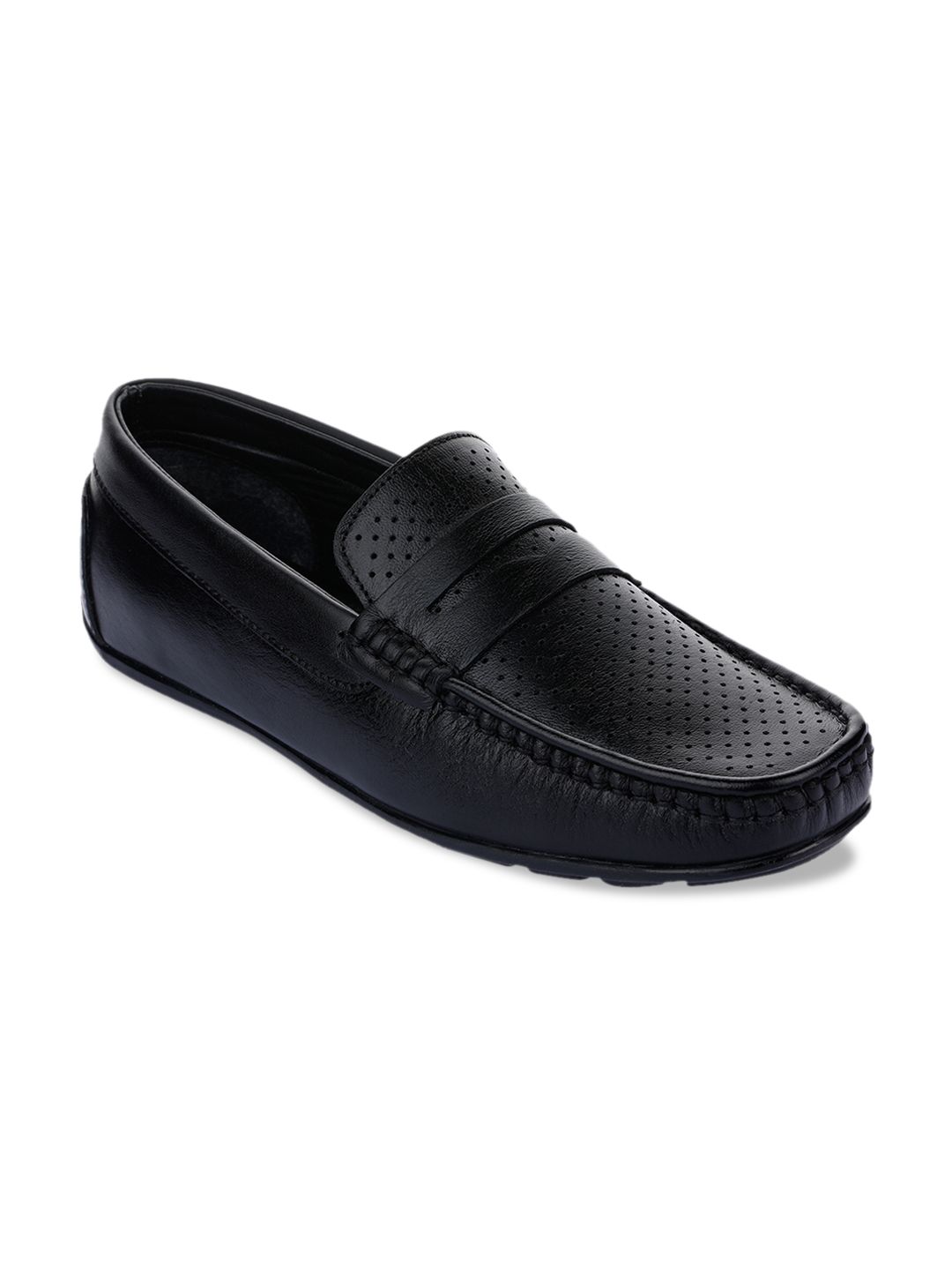 Liberty Men Black Solid Loafers