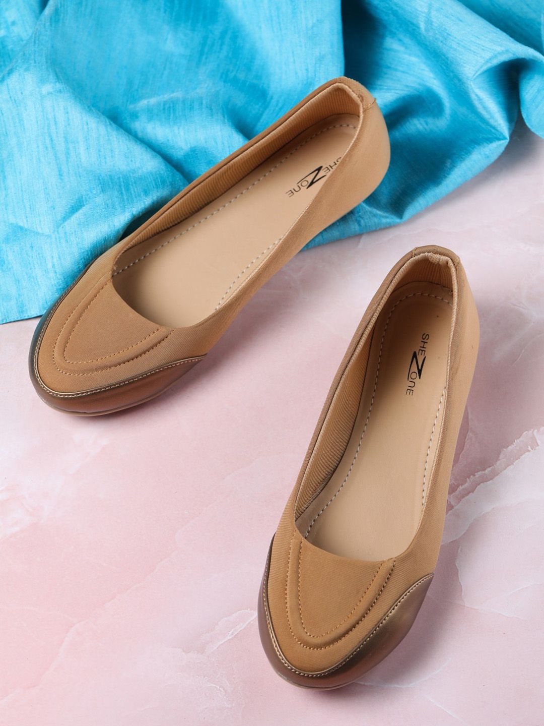 Shezone Women Brown Solid Ballerinas