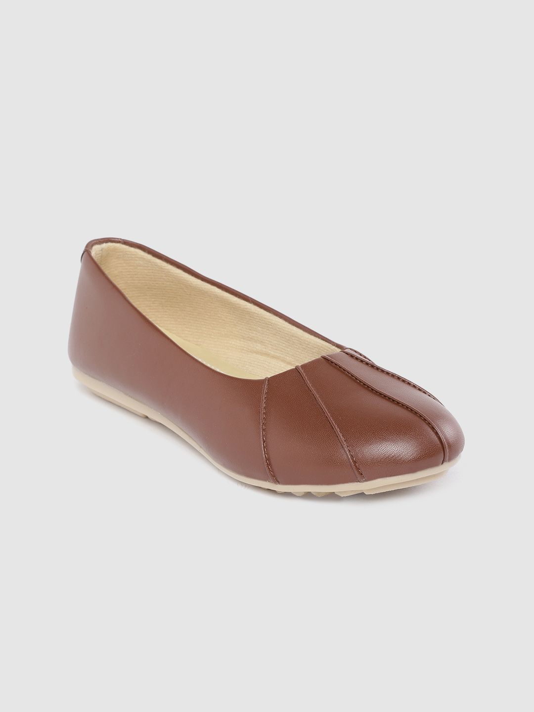 Shezone Women Coffee Brown Solid Ballerinas Price in India