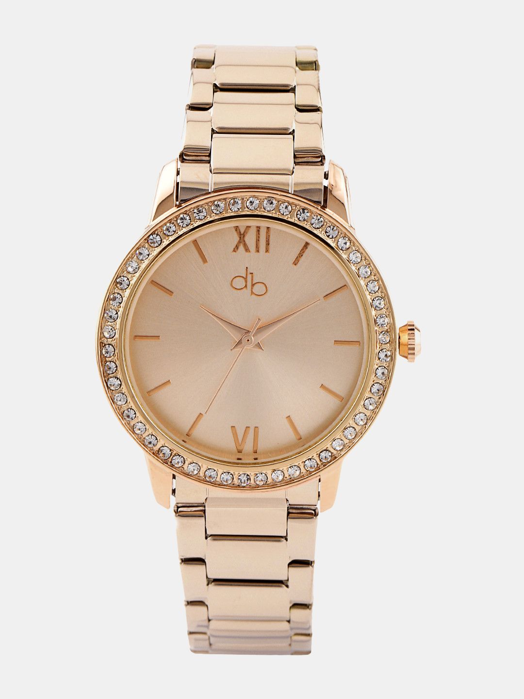 DressBerry Women Rose Gold-Toned Embellished Dial Watch MFBTMLDBA6 Price in India