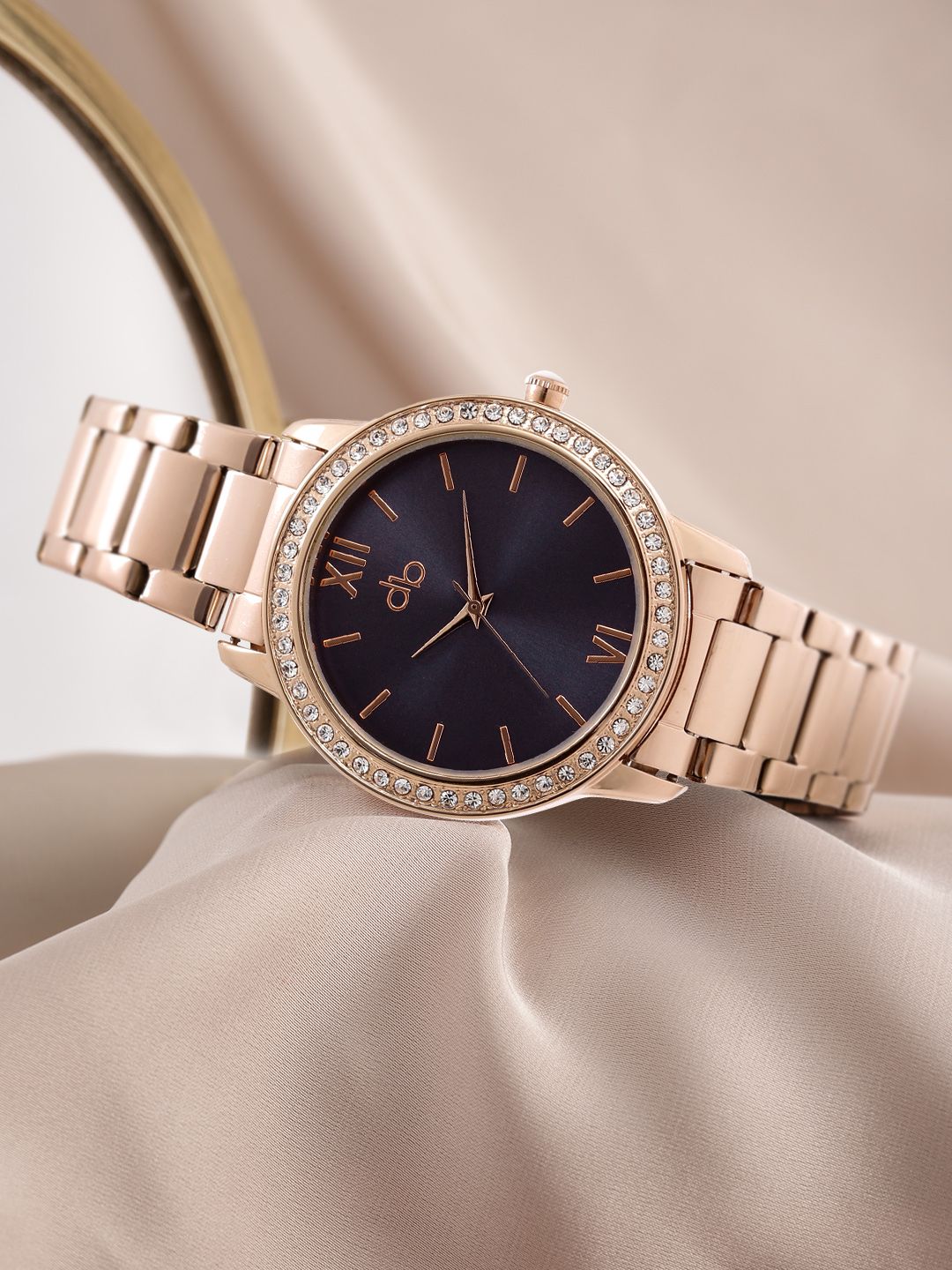 DressBerry Women Navy Embellished Dial Watch MFBTMLDBA7