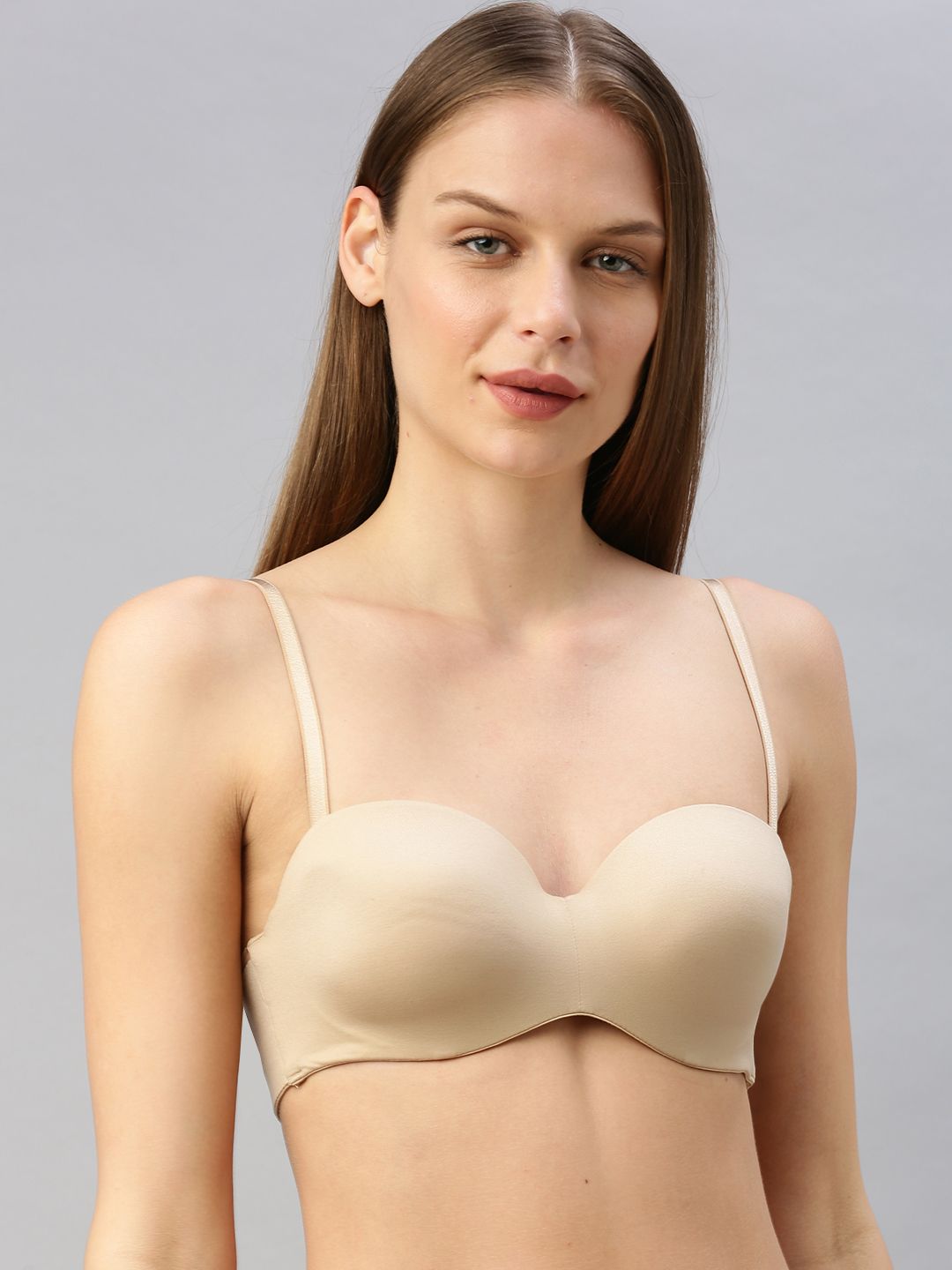 Van Heusen Nude-Coloured Solid Underwired Lightly Padded Multiway Bandeau Bra 33006 Price in India