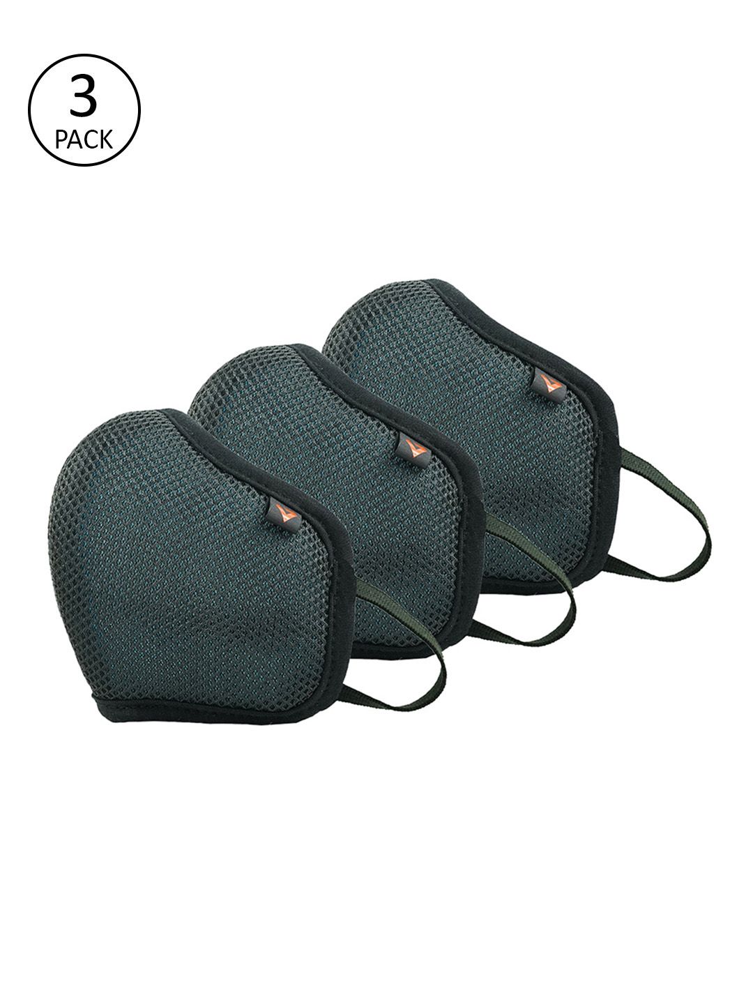 THe VerTicaL Unisex 3 Pcs 5-Ply Dark Grey Reusable Multi-Layer Outdoor Masks Price in India