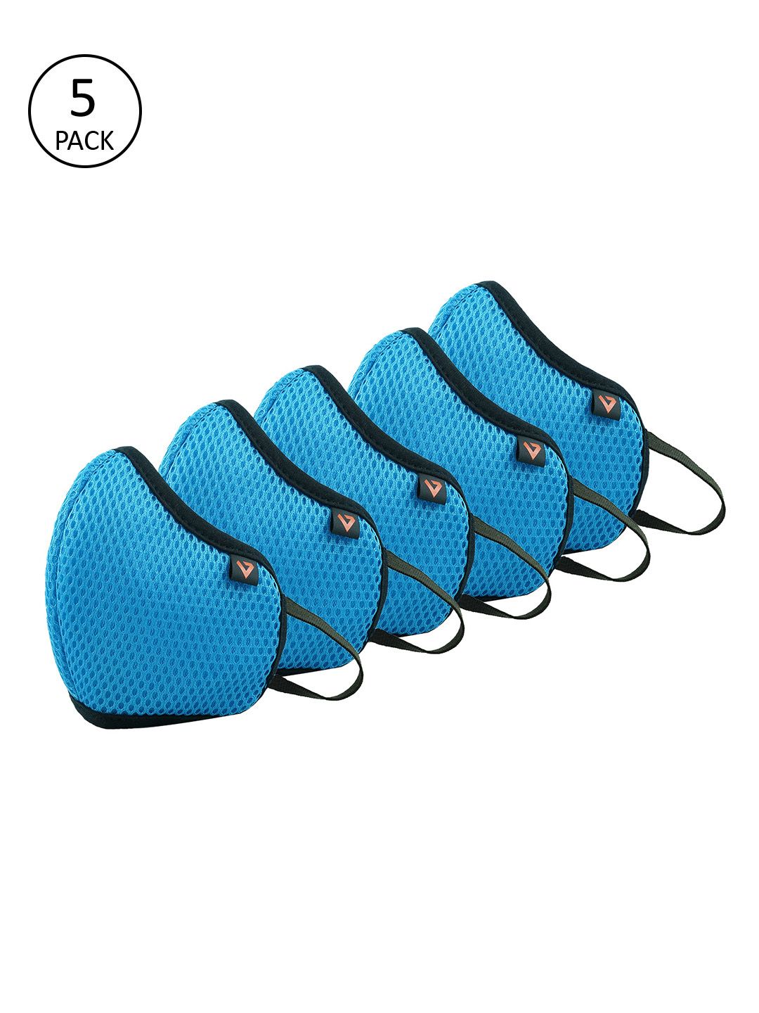 THe VerTicaL Unisex 5 Pcs Blue Solid 5-Ply Anti-Dust Reusable Cloth Masks Price in India