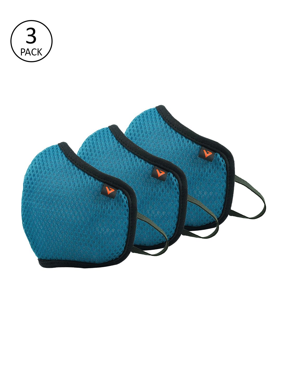 THe VerTicaL Adult Pack of 3 Teal Blue Reusable 5-Layer Cloth Mask Price in India