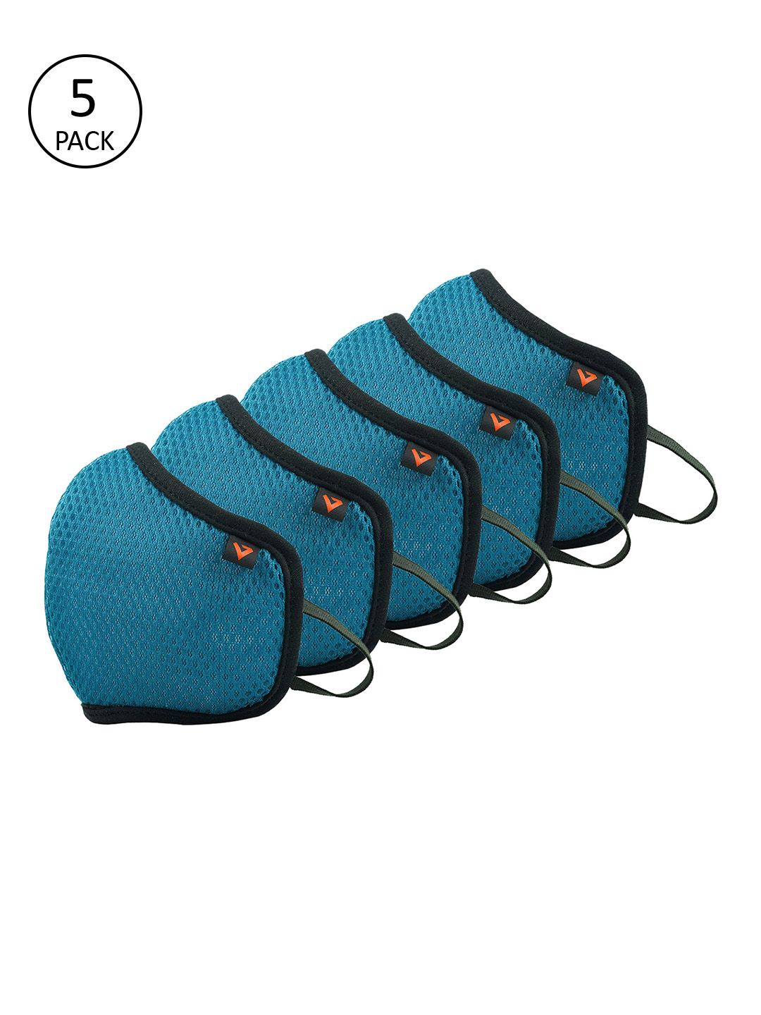 THe VerTicaL Unisex Pack of 5 Teal Blue Reusable 5-Ply Outdoor Mask Price in India