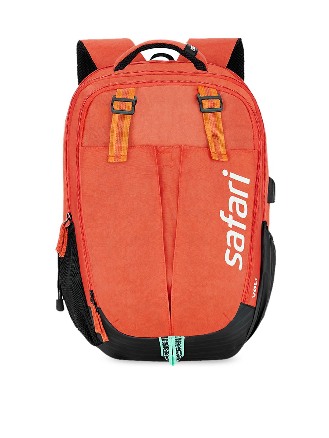 Safari Unisex Orange & Black Overalls Brand Logo Printed Backpack Price in India