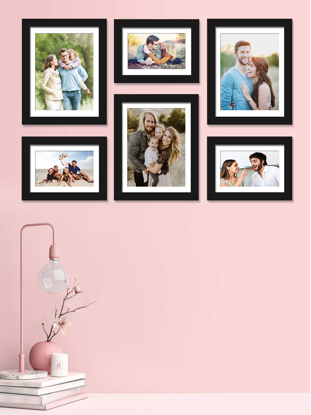 Art Street Set Of 6 Black Solid Individual Photo Frames Price in India