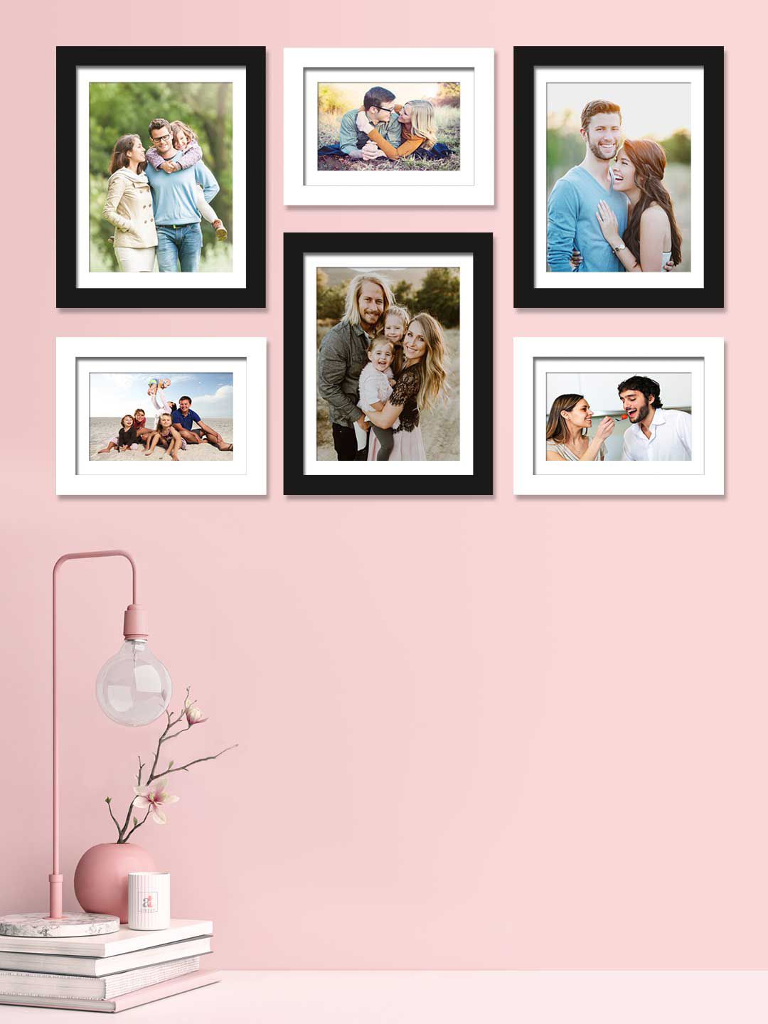 Art Street Set Of 6 Black & White Solid Individual Photo Frames Price in India