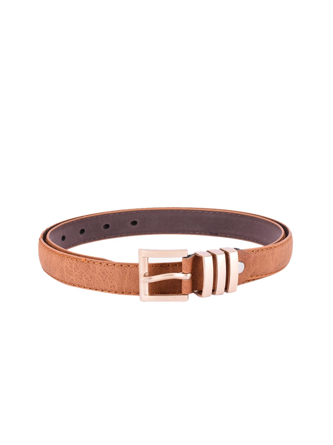 BuckleUp Women Tan Brown Textured Belt Price in India