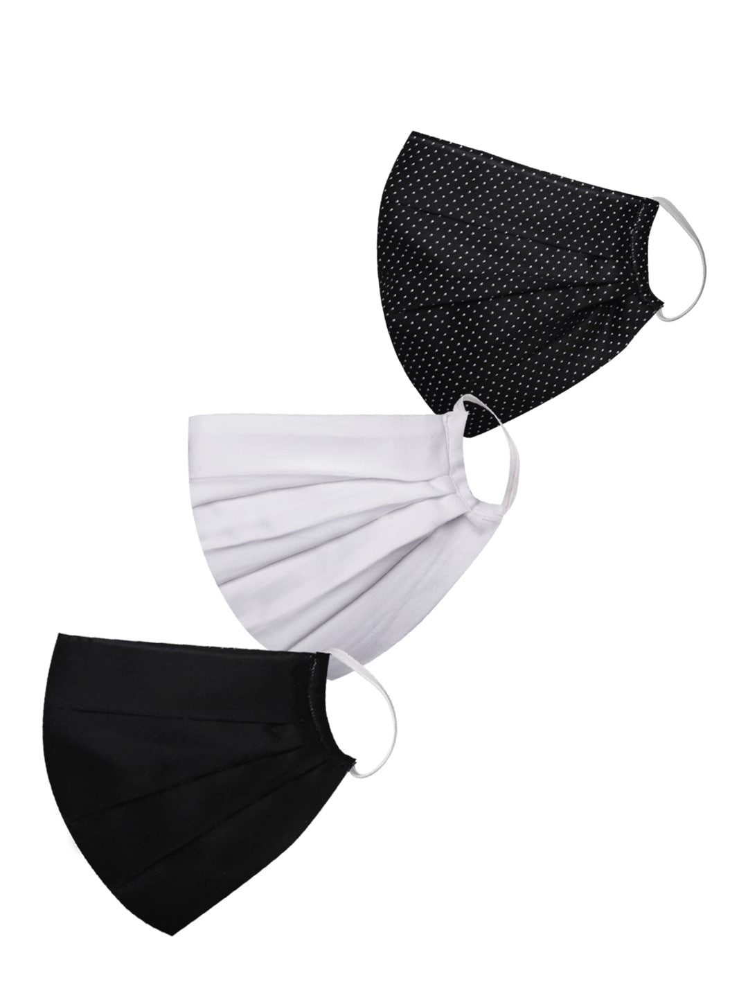 VASTRAMAY Unisex Set of 3 Reusable 2-Ply Pleated Protective Outdoor Cloth Face Masks Price in India