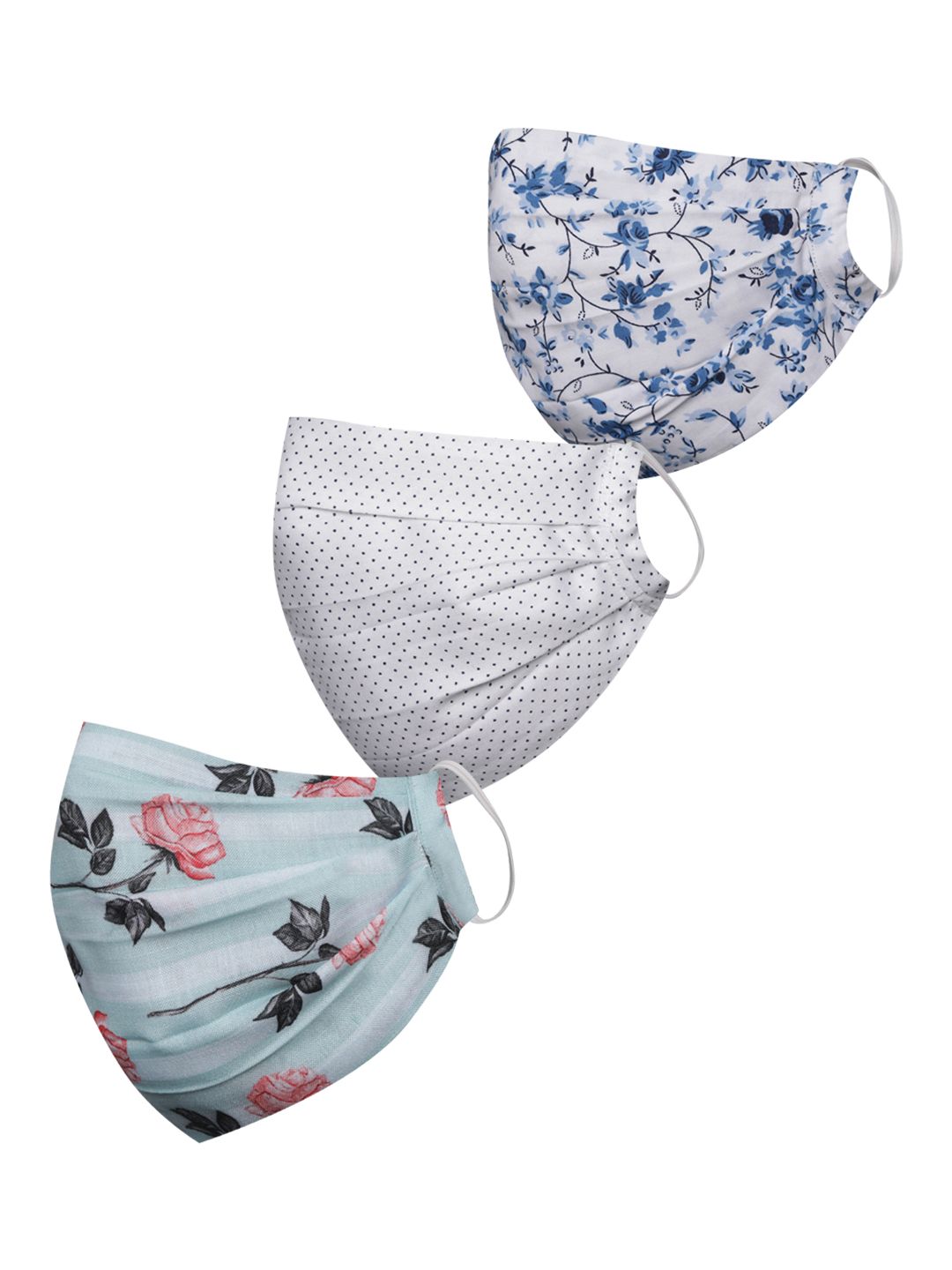 VASTRAMAY Unisex Set of 3 Printed 2-Ply Reusable Protective Outdoor Face Masks Price in India