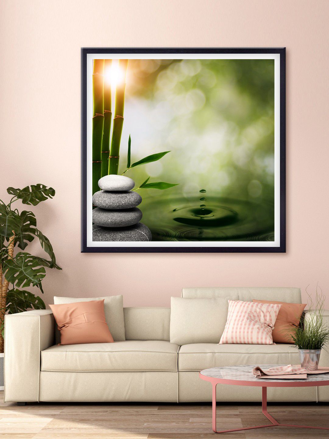 999Store Green & Grey Nature Scenery Printed Canvas Wall Art Price in India