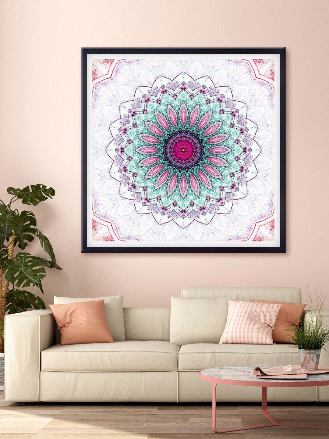 999Store White & Purple Abstract Printed Canvas Wall Art Price in India