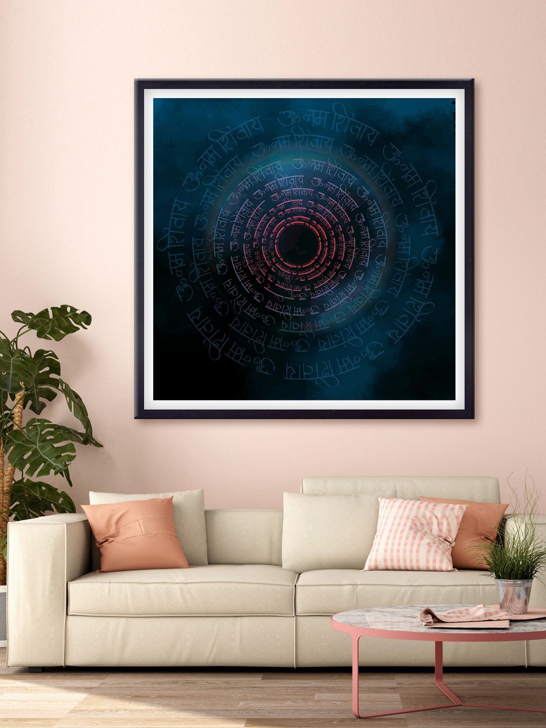 999Store Blue & Black Abstract Printed Canvas Wall Art Price in India